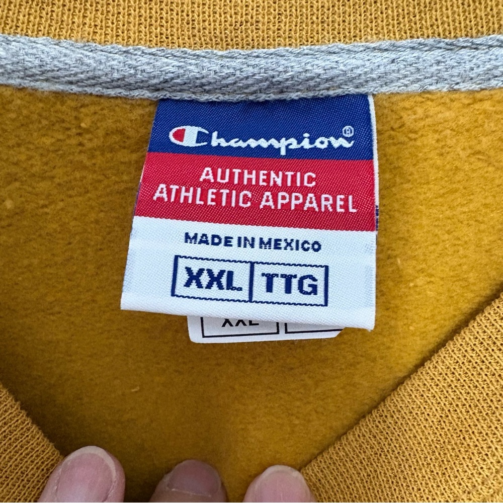 Champion Men's Yellow Crewneck Sweater XXL EUC - Picture 2 of 8